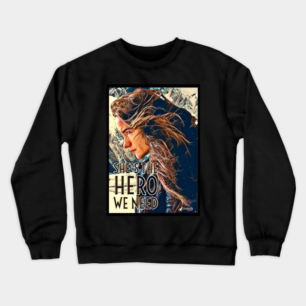 Shes The Hero We Need - Wynonna Earp #BringWynonnaHome Crewneck Sweatshirt by SurfinAly Design 